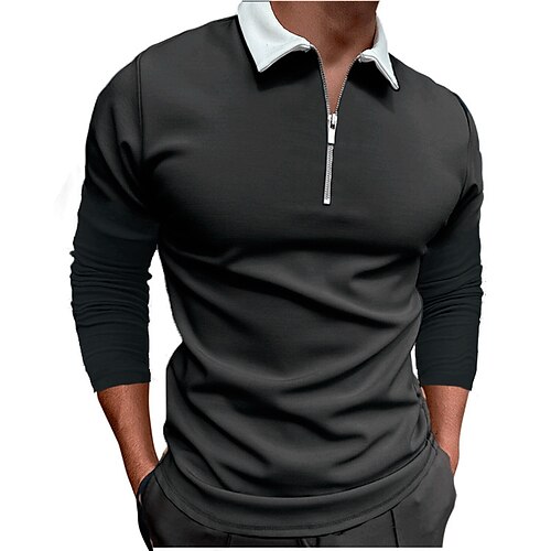 Herre POLO T-skjorte Golf skjorte Gate Daglig Aftæpning Quarter Zip Langermet Mote Fritid Fargeblokk Glidelås Quarter Zip Vår & Vinter Normal Svart Hvit Vin Navyblå Blå Oransje POLO T-skjorte
Herre POLO T-skjorte Golf skjorte Gate Daglig Aftæpning Quarter Zip Langermet Mote Fritid Fargeblokk Glidelås Quarter Zip Vår & Vinter Normal Svart Hvit Vin Navyblå Blå Oransje POLO T-skjorte