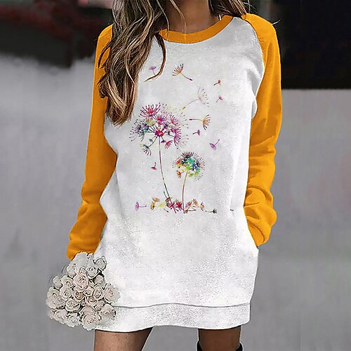 Women's Pullover Hoodie Dress Active Streetwear Long Print White Dandelion Daily Round Neck Long Sleeve S M L XL XXL
Women's Pullover Hoodie Dress Active Streetwear Long Print White Dandelion Daily Round Neck Long Sleeve S M L XL XXL