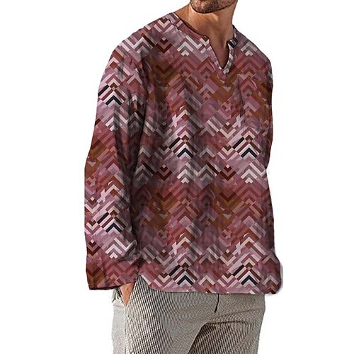 Men's Shirt 3D Print Graphic Tribal V Neck Street Daily Print Long Sleeve Tops Casual Vintage Classic Slim Fit Wine
Men's Shirt 3D Print Graphic Tribal V Neck Street Daily Print Long Sleeve Tops Casual Vintage Classic Slim Fit Wine