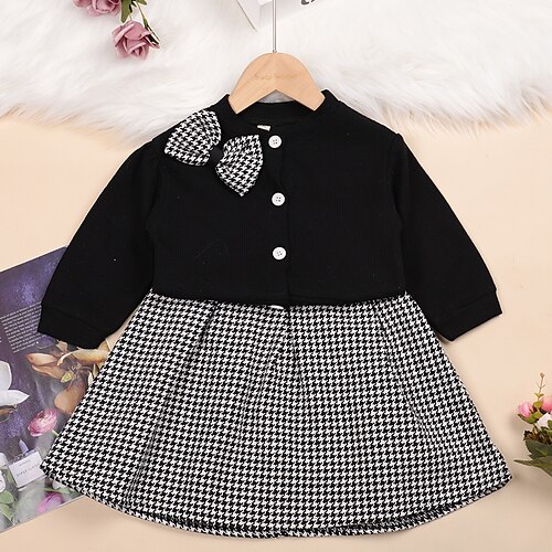 Kids Toddler Girls' SkirtSet Clothing Set 2 Pieces Long Sleeve Black Red Houndstooth Crewneck Patchwork Bow Fashion Daily 2-6 Years / Fall / Winter / Spring
Kids Toddler Girls' SkirtSet Clothing Set 2 Pieces Long Sleeve Black Red Houndstooth Crewneck Patchwork Bow Fashion Daily 2-6 Years / Fall / Winter / Spring