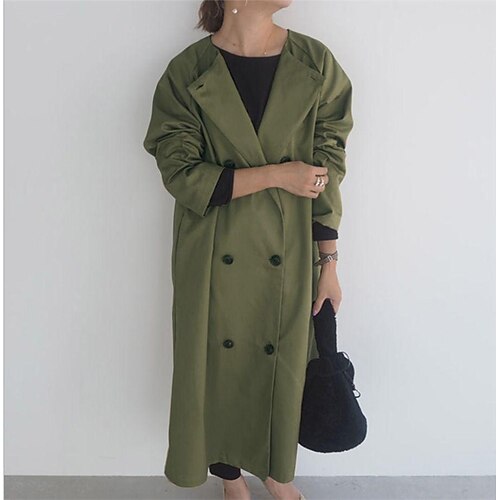 Women's Trench Coat Windproof Warm Outdoor Street Daily Vacation Button Pocket Double Breasted Turndown Fashion Street Style Solid Color Regular Fit Outerwear Long Sleeve Winter Fall Khaki Army Green
Women's Trench Coat Windproof Warm Outdoor Street Daily Vacation Button Pocket Double Breasted Turndown Fashion Street Style Solid Color Regular Fit Outerwear Long Sleeve Winter Fall Khaki Army Green