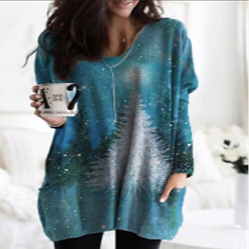 Women's T Shirt Dress Tee Dress Shift Dress Short Mini Dress Blue Long Sleeve Print Pocket Print Fall Winter V Neck Stylish Casual Modern Loose 2022 S M L XL XXL 3XL / Casual Dress
Women's T Shirt Dress Tee Dress Shift Dress Short Mini Dress Blue Long Sleeve Print Pocket Print Fall Winter V Neck Stylish Casual Modern Loose 2022 S M L XL XXL 3XL / Casual Dress
