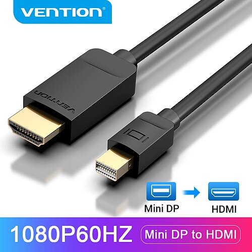 

Vention Mini DisplayPort Adapter Cable, Mini DisplayPort to Micro HDMI Adapter Cable Male - Male 1080P 1.5m(5Ft)