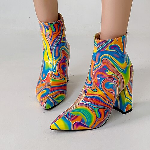 Women's Boots Booties Ankle Boots Chunky Heel Pointed Toe Elegant Party Daily Patent Leather Zipper Fall Winter Color Block Green / Blue
Women's Boots Booties Ankle Boots Chunky Heel Pointed Toe Elegant Party Daily Patent Leather Zipper Fall Winter Color Block Green / Blue