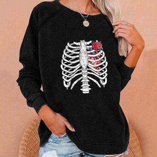 Women's Sweatshirt Pullover Skull Print Halloween Weekend 3D Print Active Streetwear Hoodies Sweatshirts Green Black Blue Skeleton Hoodies
Women's Sweatshirt Pullover Skull Print Halloween Weekend 3D Print Active Streetwear Hoodies Sweatshirts Green Black Blue Skeleton Hoodies