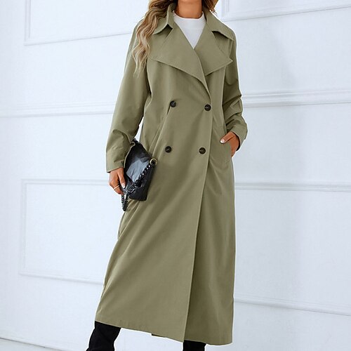 Women's Trench Coat Warm Daily Vacation Casual Daily Button Pocket Double Breasted Turndown Street Style Solid Color Regular Fit Outerwear Long Sleeve Winter Fall Green XS S M L
Women's Trench Coat Warm Daily Vacation Casual Daily Button Pocket Double Breasted Turndown Street Style Solid Color Regular Fit Outerwear Long Sleeve Winter Fall Green XS S M L