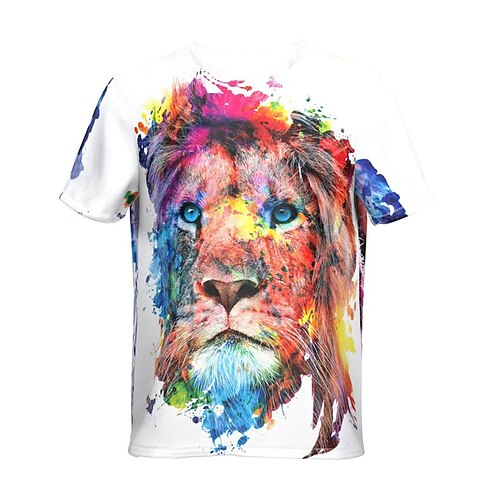 Men's Unisex T shirt Tee 3D Print Graphic Prints Lion Crew Neck Street Daily Print Short Sleeve Tops Casual Classic Big and Tall Sports White / Summer
Men's Unisex T shirt Tee 3D Print Graphic Prints Lion Crew Neck Street Daily Print Short Sleeve Tops Casual Classic Big and Tall Sports White / Summer