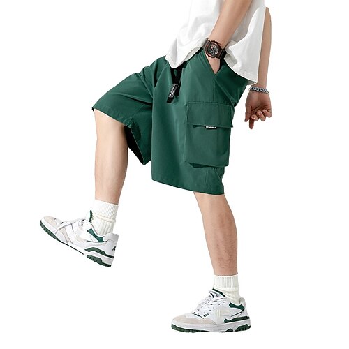 Men's Chic Modern Casual / Sporty Chinos Shorts Multiple Pockets Elastic Drawstring Design Knee Length Pants Casual Leisure Sports Micro-elastic Letter Comfort Breathable Mid Waist Green Black
Men's Chic Modern Casual / Sporty Chinos Shorts Multiple Pockets Elastic Drawstring Design Knee Length Pants Casual Leisure Sports Micro-elastic Letter Comfort Breathable Mid Waist Green Black