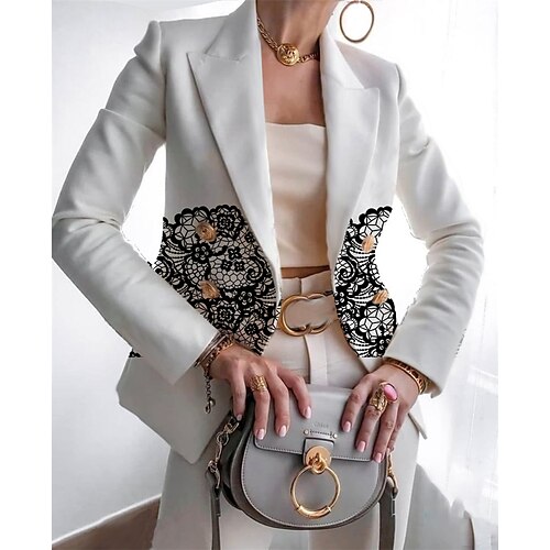 Women's Blazer Regular with Pockets Coat Green White Black Stylish Formal Work Office Fall Winter Double Breasted Turndown Regular Fit S M L XL XXL 3XL
Women's Blazer Regular with Pockets Coat Green White Black Stylish Formal Work Office Fall Winter Double Breasted Turndown Regular Fit S M L XL XXL 3XL