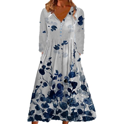 Women's A Line Dress Casual Dress Midi Dress Green Gray Light Blue Long Sleeve Floral Pocket Button Print Fall Winter V Neck Casual Mature Loose 2022 M L XL XXL 3XL
Women's A Line Dress Casual Dress Midi Dress Green Gray Light Blue Long Sleeve Floral Pocket Button Print Fall Winter V Neck Casual Mature Loose 2022 M L XL XXL 3XL