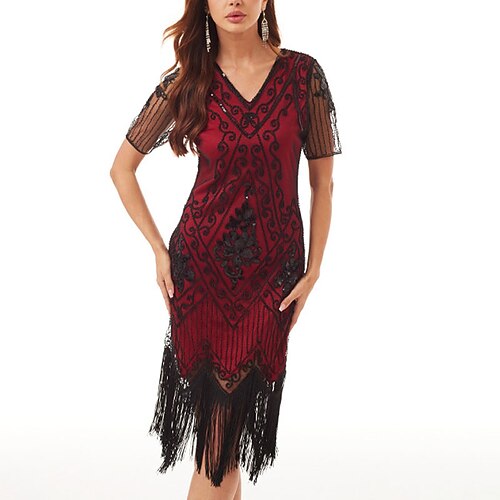 Women's Party Dress Fringe Dress Sequin Dress Midi Dress Black Blue Gold Short Sleeve Floral Sequins Winter Fall V Neck 1920s Party Slim 2022 S M L XL XXL
Women's Party Dress Fringe Dress Sequin Dress Midi Dress Black Blue Gold Short Sleeve Floral Sequins Winter Fall V Neck 1920s Party Slim 2022 S M L XL XXL