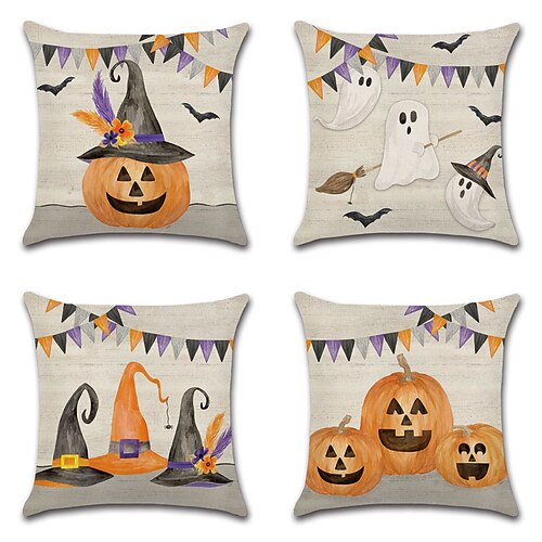Halloween Double Side Cushion Cover 4PC Soft Decorative Square Throw Pillow Cover Cushion Case Pillowcase for Bedroom Livingroom Superior Quality Machine Washable Indoor Cushion for Sofa Couch Bed Chair Ghost Bat Pumpkin Witch
Halloween Double Side Cushion Cover 4PC Soft Decorative Square Throw Pillow Cover Cushion Case Pillowcase for Bedroom Livingroom Superior Quality Machine Washable Indoor Cushion for Sofa Couch Bed Chair Ghost Bat Pumpkin Witch