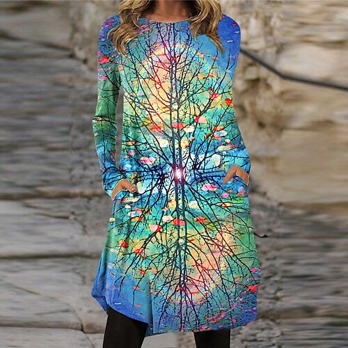 Women's T Shirt Dress Tee Dress Shift Dress Knee Length Dress Green Blue Long Sleeve Floral Print Pocket Print Fall Winter Crew Neck Casual Vacation 2022 S M L XL XXL 3XL / Casual Dress
Women's T Shirt Dress Tee Dress Shift Dress Knee Length Dress Green Blue Long Sleeve Floral Print Pocket Print Fall Winter Crew Neck Casual Vacation 2022 S M L XL XXL 3XL / Casual Dress