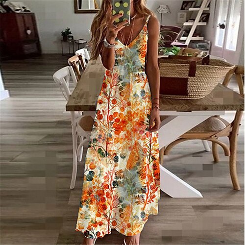 Women's Casual Dress Swing Dress Long Dress Maxi Dress Orange Short Sleeve Floral Print Spring Summer Spaghetti Strap Modern 2022 S M L XL XXL 3XL
Women's Casual Dress Swing Dress Long Dress Maxi Dress Orange Short Sleeve Floral Print Spring Summer Spaghetti Strap Modern 2022 S M L XL XXL 3XL