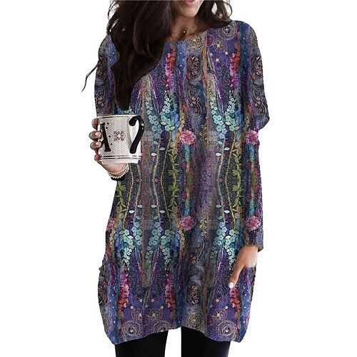 Women's Shift Dress Casual Dress Short Mini Dress Purple Long Sleeve Floral Pocket Print Fall Winter Crew Neck Casual Vacation Loose 2022 S M L XL XXL 3XL
Women's Shift Dress Casual Dress Short Mini Dress Purple Long Sleeve Floral Pocket Print Fall Winter Crew Neck Casual Vacation Loose 2022 S M L XL XXL 3XL