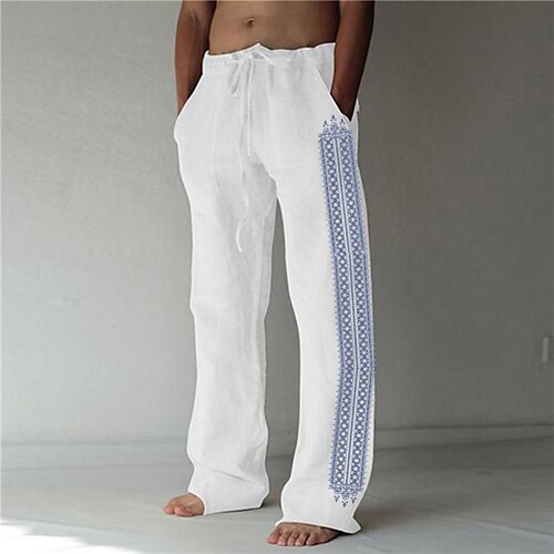 Men's Trousers Beach Pants Pocket Drawstring Elastic Waist Graphic Prints Comfort Breathable Casual Daily Holiday Streetwear Designer Grey White
Men's Trousers Beach Pants Pocket Drawstring Elastic Waist Graphic Prints Comfort Breathable Casual Daily Holiday Streetwear Designer Grey White