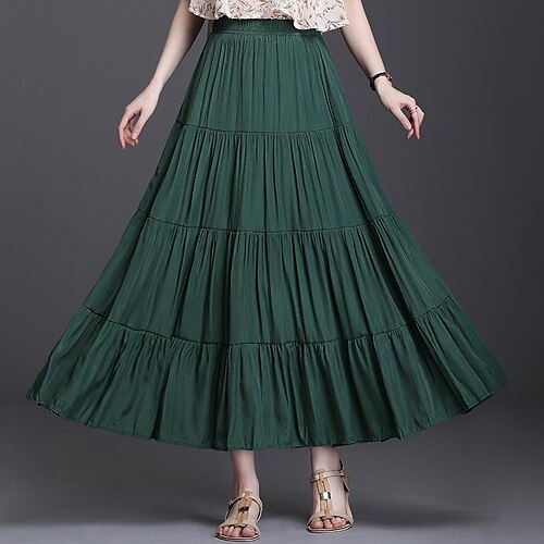 Women's Fashion Swing Skirts Office / Career Casual Daily Solid Colored Ruffle Creamy-white Green Black One-Size / Maxi / Loose
Women's Fashion Swing Skirts Office / Career Casual Daily Solid Colored Ruffle Creamy-white Green Black One-Size / Maxi / Loose