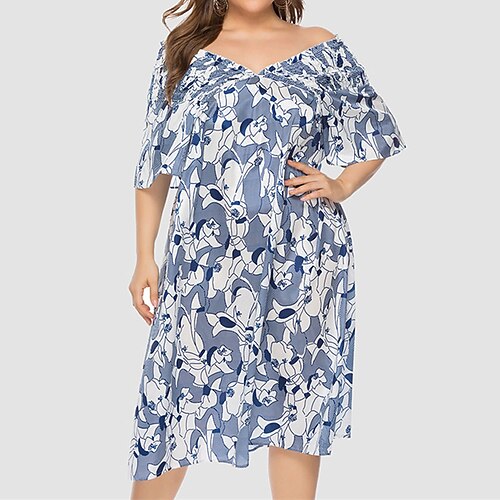 Women's Plus Size Casual Dress Floral V Neck Print Short Sleeve Fall Spring Casual Midi Dress Daily Holiday Dress
Women's Plus Size Casual Dress Floral V Neck Print Short Sleeve Fall Spring Casual Midi Dress Daily Holiday Dress