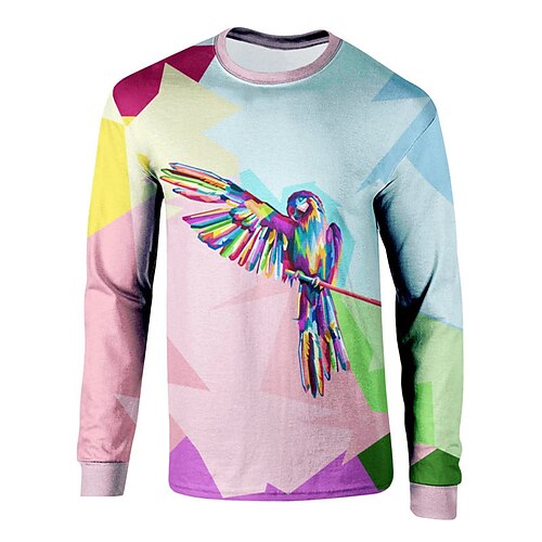 Men's Unisex T shirt Tee 3D Print Graphic Prints Parrot Crew Neck Street Daily Print Long Sleeve Tops Basic Casual Big and Tall Sports Blue
Men's Unisex T shirt Tee 3D Print Graphic Prints Parrot Crew Neck Street Daily Print Long Sleeve Tops Basic Casual Big and Tall Sports Blue