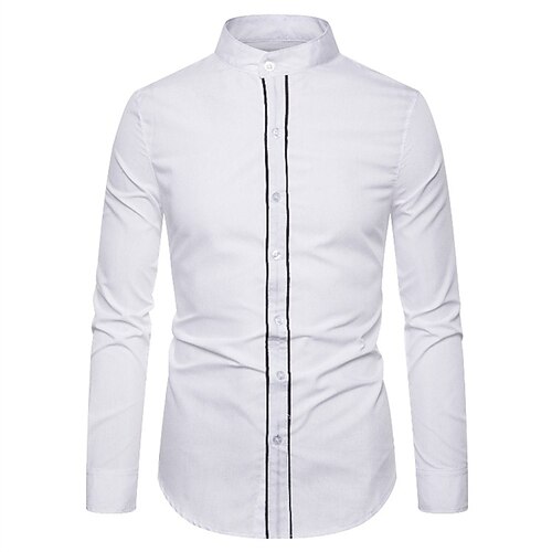 Men's Shirt Prom Shirt Solid Color Stand Collar White Black Long Sleeve Daily Holiday Button-Down Tops Cotton Casual Comfortable
Men's Shirt Prom Shirt Solid Color Stand Collar White Black Long Sleeve Daily Holiday Button-Down Tops Cotton Casual Comfortable
