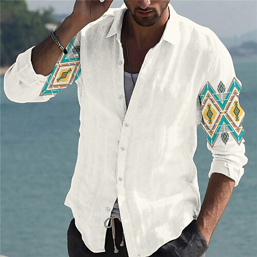 Men's Shirt Geometry Turndown White Long Sleeve 3D Print Outdoor Street Button-Down Print Tops Fashion Designer Casual Breathable
Men's Shirt Geometry Turndown White Long Sleeve 3D Print Outdoor Street Button-Down Print Tops Fashion Designer Casual Breathable