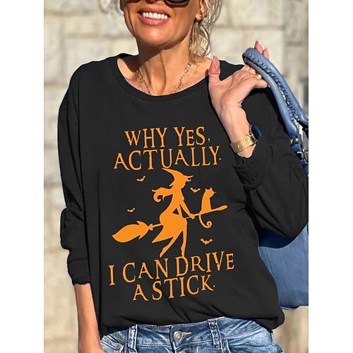 Women's Pullover Basic Casual Halloween Patchwork Black Blue Gray Letter Loose Halloween Round Neck Long Sleeve S M L XL XXL 3XL
Women's Pullover Basic Casual Halloween Patchwork Black Blue Gray Letter Loose Halloween Round Neck Long Sleeve S M L XL XXL 3XL
