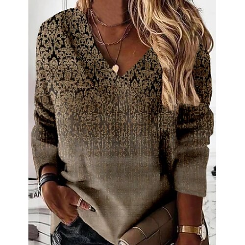 Women's Plus Size Tops Blouse Shirt Plain Color Gradient Long Sleeve V Neck Casual Daily Going out Polyester Winter Fall Brown / Weekend
Women's Plus Size Tops Blouse Shirt Plain Color Gradient Long Sleeve V Neck Casual Daily Going out Polyester Winter Fall Brown / Weekend