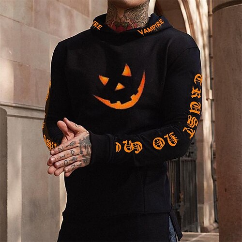 Men's Pullover Hoodie Sweatshirt Pullover Graphic Letter Print Halloween Daily Holiday Going out Hot Stamping Casual Streetwear Hoodies Sweatshirts Black
Men's Pullover Hoodie Sweatshirt Pullover Graphic Letter Print Halloween Daily Holiday Going out Hot Stamping Casual Streetwear Hoodies Sweatshirts Black