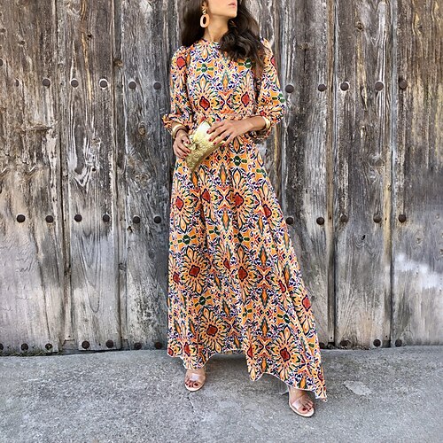 Women's Swing Dress BohoDress Maxi long Dress Yellow 3/4 Length Sleeve Floral Print Fall Winter Crew Neck Stylish Casual Boho 2022 S M L XL XXL 3XL
Women's Swing Dress BohoDress Maxi long Dress Yellow 3/4 Length Sleeve Floral Print Fall Winter Crew Neck Stylish Casual Boho 2022 S M L XL XXL 3XL