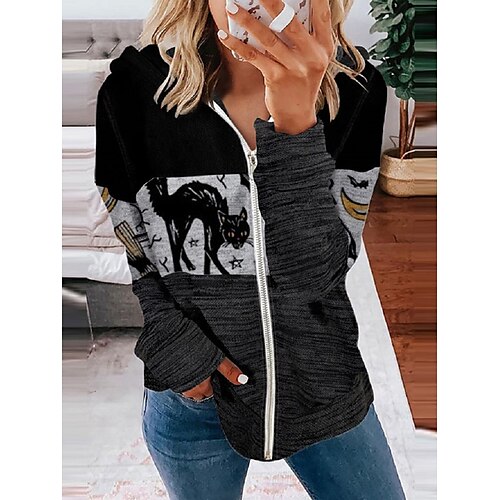 Women's Zip Hoodie Sweatshirt Pullover Cat Zipper Print Daily Weekend 3D Print Streetwear Casual Clothing Apparel Hoodies Sweatshirts Black
Women's Zip Hoodie Sweatshirt Pullover Cat Zipper Print Daily Weekend 3D Print Streetwear Casual Clothing Apparel Hoodies Sweatshirts Black