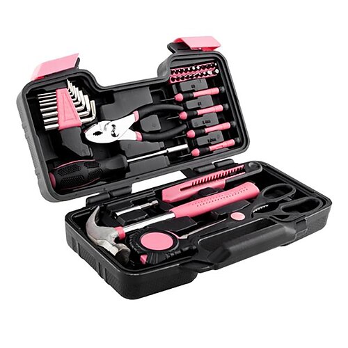 39Piece Pink Tool Set General Household Hand Tool Kit with Plastic Toolbox Storage Case
39Piece Pink Tool Set General Household Hand Tool Kit with Plastic Toolbox Storage Case