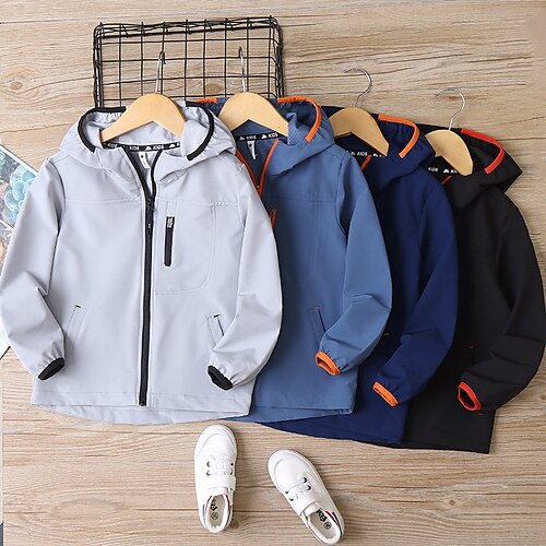 Kids Boys Coat Outerwear Plain Long Sleeve Coat Sport Sport Denim Blue Black Light Grey Winter Fall 4-13 Years
Kids Boys Coat Outerwear Plain Long Sleeve Coat Sport Sport Denim Blue Black Light Grey Winter Fall 4-13 Years