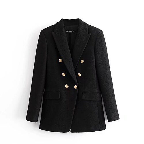 Women's Blazer Warm Breathable Outdoor Daily Wear Vacation Going out Button Pocket Double Breasted Turndown Fashion Modern Comfortable Street Style Solid Color Regular Fit Outerwear Long Sleeve
Women's Blazer Warm Breathable Outdoor Daily Wear Vacation Going out Button Pocket Double Breasted Turndown Fashion Modern Comfortable Street Style Solid Color Regular Fit Outerwear Long Sleeve