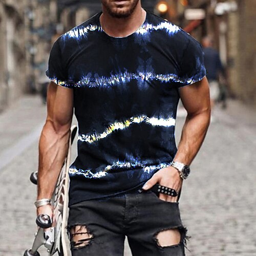Men's Unisex T shirt Tee Striped Graphic Prints Crew Neck Navy Blue Short Sleeve 3D Print Outdoor Street Print Tops Sports Designer Casual Big and Tall / Summer / Summer
Men's Unisex T shirt Tee Striped Graphic Prints Crew Neck Navy Blue Short Sleeve 3D Print Outdoor Street Print Tops Sports Designer Casual Big and Tall / Summer / Summer