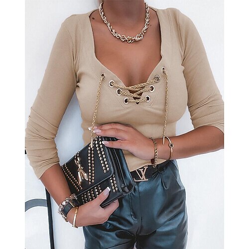 Nuevo 2021 otoño e invierno amazon wish modelos de explosión de color sólido con cuello en v botón delgado de manga larga camiseta top ropa de mujer
Nuevo 2021 otoño e invierno amazon wish modelos de explosión de color sólido con cuello en v botón delgado de manga larga camiseta top ropa de mujer