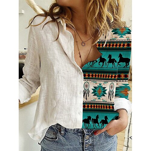 Women's Blouse Shirt Green Black Blue Skull Cat Button Print Long Sleeve Halloween Weekend Streetwear Casual Shirt Collar Regular S / 3D Print
Women's Blouse Shirt Green Black Blue Skull Cat Button Print Long Sleeve Halloween Weekend Streetwear Casual Shirt Collar Regular S / 3D Print