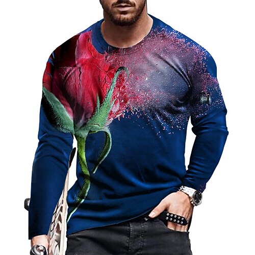 Men's Unisex T shirt Tee Rose Graphic Prints Crew Neck Blue 3D Print Outdoor Street Long Sleeve Print Clothing Apparel Basic Vintage Sports Designer
Men's Unisex T shirt Tee Rose Graphic Prints Crew Neck Blue 3D Print Outdoor Street Long Sleeve Print Clothing Apparel Basic Vintage Sports Designer