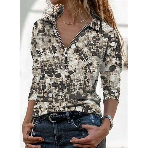 Women's Blouse Shirt Green Blue Orange Graphic Quarter Zip Print Long Sleeve Daily Weekend Streetwear Casual Shirt Collar Regular S / 3D Print
Women's Blouse Shirt Green Blue Orange Graphic Quarter Zip Print Long Sleeve Daily Weekend Streetwear Casual Shirt Collar Regular S / 3D Print