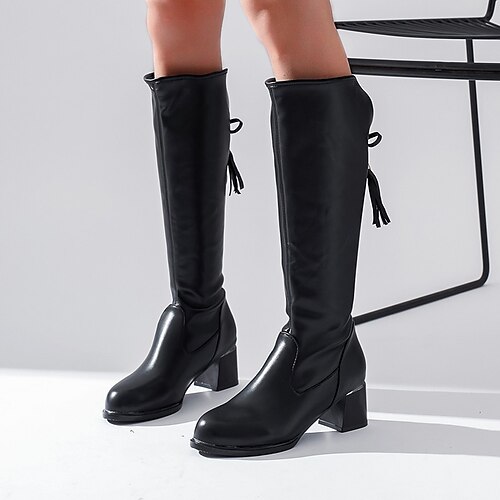 Mulheres Botas Botas Longas Inverno Salto Robusto Ponta Redonda Pele PU Mocassim Preto
Mulheres Botas Botas Longas Inverno Salto Robusto Ponta Redonda Pele PU Mocassim Preto