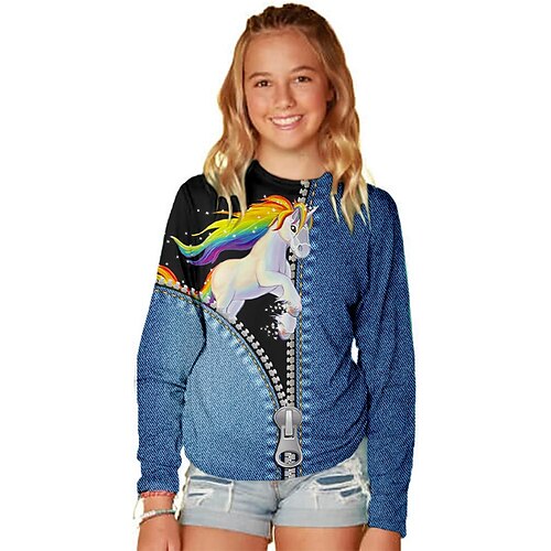 Kids Girls' T shirt Animal Outdoor 3D Print Long Sleeve Active 3-12 Years Winter Black Blue
Kids Girls' T shirt Animal Outdoor 3D Print Long Sleeve Active 3-12 Years Winter Black Blue