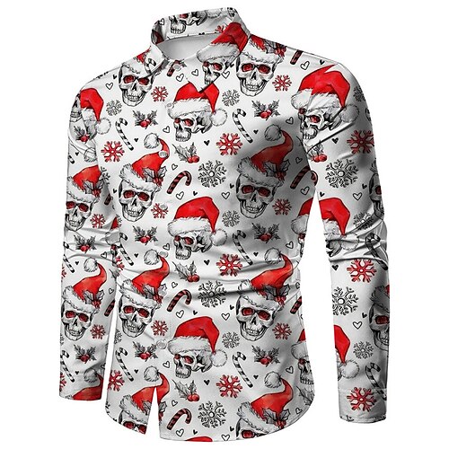 Men's Shirt Skull Turndown White 3D Print Christmas Halloween Long Sleeve Button-Down Print Clothing Apparel Fashion Designer Casual Breathable
Men's Shirt Skull Turndown White 3D Print Christmas Halloween Long Sleeve Button-Down Print Clothing Apparel Fashion Designer Casual Breathable