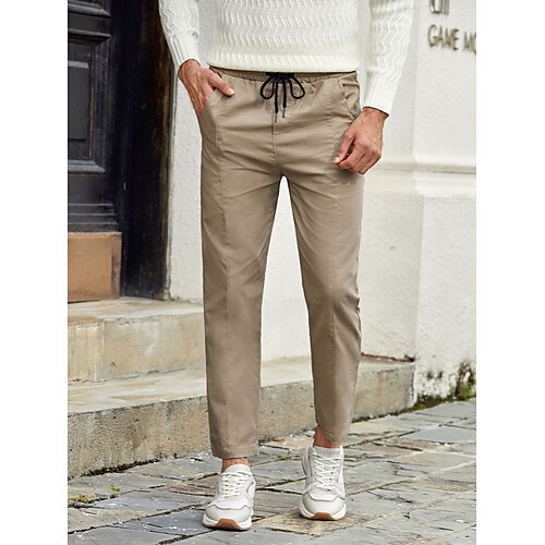 Men's Trousers Casual Pants Pocket Drawstring Elastic Waist Solid Color Daily Streetwear Fashion Classic Khaki
Men's Trousers Casual Pants Pocket Drawstring Elastic Waist Solid Color Daily Streetwear Fashion Classic Khaki