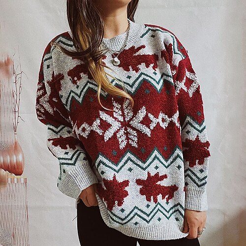 Women's Pullover Sweater Jumper Crochet Knit Knitted Snowflake Crew Neck Stylish Casual Christmas Holiday Fall Winter Green White S M L / Long Sleeve
Women's Pullover Sweater Jumper Crochet Knit Knitted Snowflake Crew Neck Stylish Casual Christmas Holiday Fall Winter Green White S M L / Long Sleeve