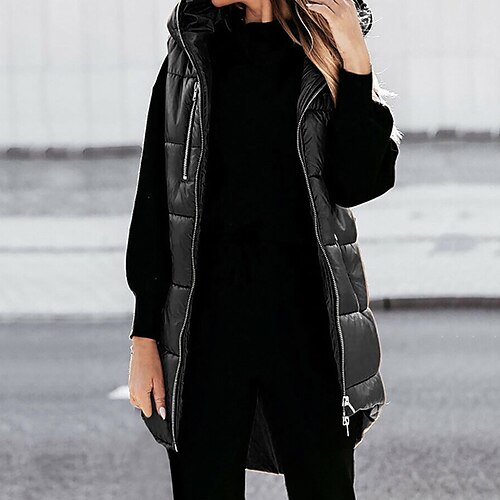 Women's Vest Warm Comfortable Street Daily Wear Vacation Going out Zipper Pocket Zipper Hoodie Casual Comfortable Street Style Solid Color Regular Fit Outerwear Sleeveless Winter Fall Black Khaki
Women's Vest Warm Comfortable Street Daily Wear Vacation Going out Zipper Pocket Zipper Hoodie Casual Comfortable Street Style Solid Color Regular Fit Outerwear Sleeveless Winter Fall Black Khaki