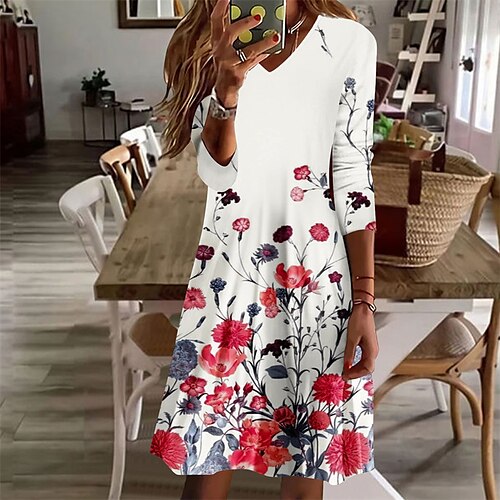 Robe Longueur Genou Femme Robe casual manche longue Hiver Automne - Casual Imprimer Floral Dégradé de Couleur Col V robe hiver robe automne Ample 2023 Blanche Rose Claire Orange S M L XL 2XL
Robe Longueur Genou Femme Robe casual manche longue Hiver Automne - Casual Imprimer Floral Dégradé de Couleur Col V robe hiver robe automne Ample 2023 Blanche Rose Claire Orange S M L XL 2XL