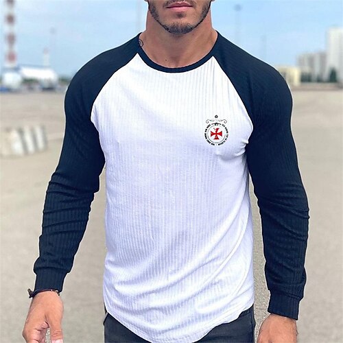Men's T shirt Tee Graphic Cross Crew Neck White Print Street Sports Long Sleeve Patchwork Print Clothing Apparel Fashion Designer Casual Comfortable
Men's T shirt Tee Graphic Cross Crew Neck White Print Street Sports Long Sleeve Patchwork Print Clothing Apparel Fashion Designer Casual Comfortable