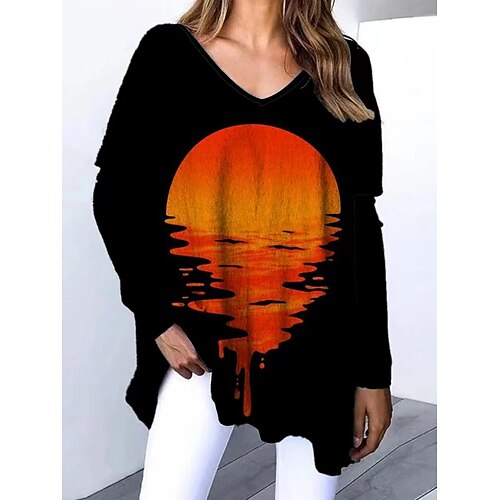 Women's T shirt Tee Blue Yellow Red Graphic Long Sleeve Casual Weekend Basic V Neck Regular S
Women's T shirt Tee Blue Yellow Red Graphic Long Sleeve Casual Weekend Basic V Neck Regular S