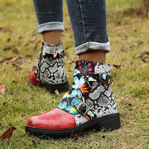 Women's Boots Plus Size Booties Ankle Boots Low Heel Round Toe Casual Daily PU Leather Loafer Fall Winter Solid Colored Black Rainbow
Women's Boots Plus Size Booties Ankle Boots Low Heel Round Toe Casual Daily PU Leather Loafer Fall Winter Solid Colored Black Rainbow