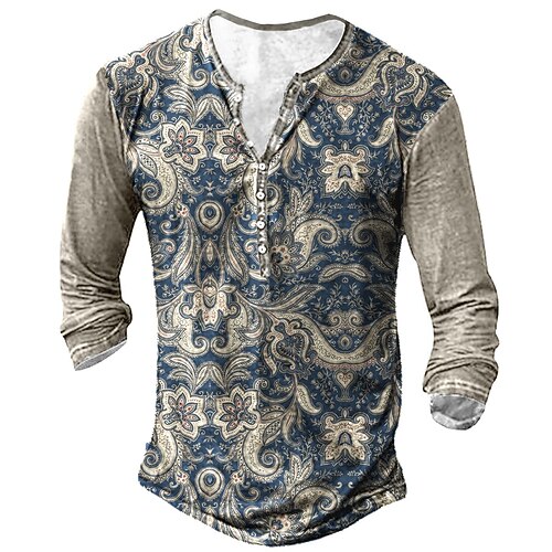 Men's T shirt Tee Henley Shirt Tee Graphic Floral Henley Blue 3D Print Plus Size Outdoor Daily Long Sleeve Button-Down Print Clothing Apparel Basic Designer Classic Comfortable / Sports
Men's T shirt Tee Henley Shirt Tee Graphic Floral Henley Blue 3D Print Plus Size Outdoor Daily Long Sleeve Button-Down Print Clothing Apparel Basic Designer Classic Comfortable / Sports