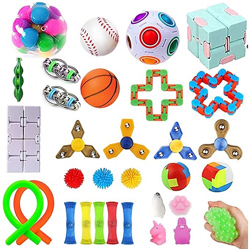

32 Pack Sensory Fidget Toys Set Stress Relief Kits for Kids Adults Gifts for Birthday Party Favors Christmas Stocking Stuffers School Classroom Rewards Carnival Prizes Pinata Goodie Bag Fillers